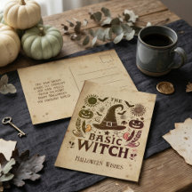 ヴィンテージ ウィッチコア ハロウィン ポストカード 挨拶