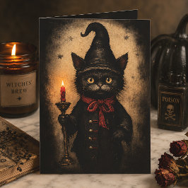 ヴィンテージ ウィッチ ブラックキャット ゴシック ハロウィン ポストカード