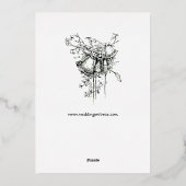 ヴィンテージ ウィリアム モリス ケルムスコット プレス フローラル ローズ 箔招待状 (裏面)