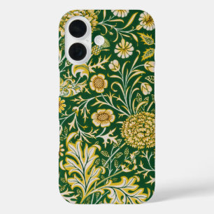 ヴィンテージ ウィリアム・モリス チェルウェル グリーン フラワーアート iPhone 16ケース