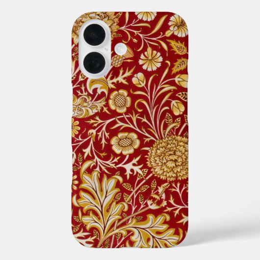 ヴィンテージ ウィリアム・モリス チェルウェル レッド フラワーアート Case-Mate iPhoneケース (裏面)