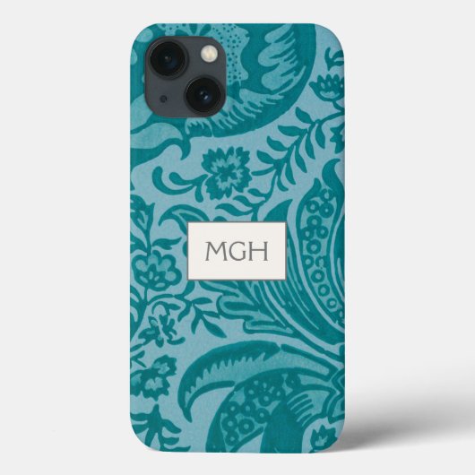 ヴィンテージ ウィリアム・モリス ティールグリーン 植物 Case-Mate iPhoneケース (裏面)