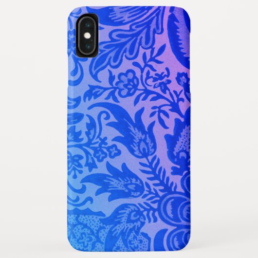 ヴィンテージ ウィリアム・モリス 青 ピンク 植物 Case-Mate iPhoneケース (裏面)