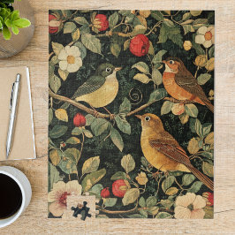 ヴィンテージ ウィリアム・モリス 鳥 フローラルアート ジグソーパズル