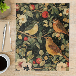 ヴィンテージ ウィリアム・モリス 鳥 フローラルアート ジグソーパズル