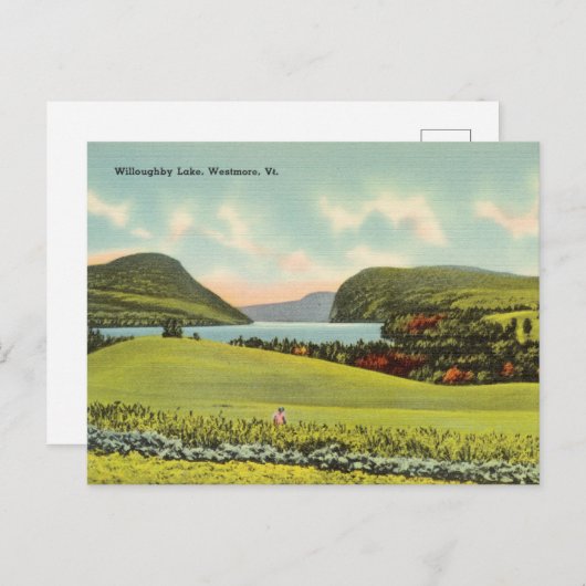 ヴィンテージ,ウィロウバイ湖,ウェストモア,バーモント ポストカード (正面/裏面)