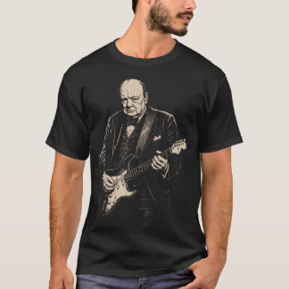 ヴィンテージ・ウィンストン・チャーチル・ギター Tシャツ