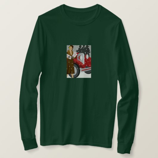 ヴィンテージ ウィンターファッションイラスト 1920年代エレガンス Tシャツ (デザイン正面)