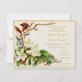 ヴィンテージ·ウィンター·スノー·チャーチ&リ結婚ーズ 招待状 (裏面)