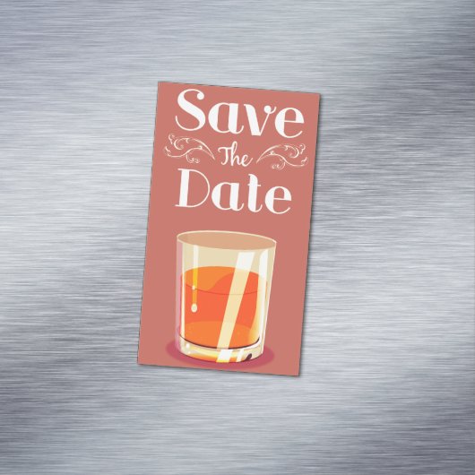ヴィンテージ・ウイスキードリンク Save The Date マグネット名刺 (インサイチュ)