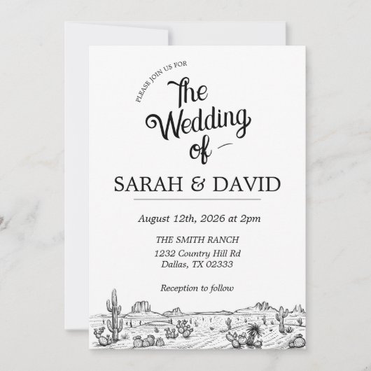 ヴィンテージ ウェスタン ウェディング インビテーション (正面)