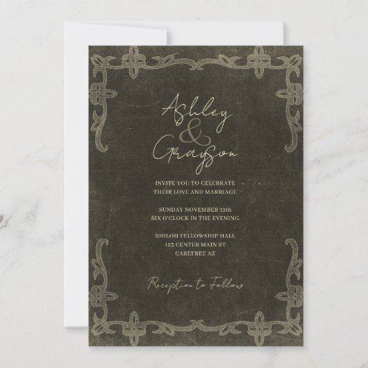 ヴィンテージ ウェスタン ラスティック ウェディング セーブザデート (正面)