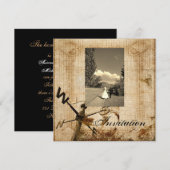 ヴィンテージ ウェスタン ラスティック カントリー ウェディング インビテーション (正面/裏面)