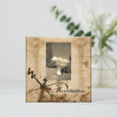 ヴィンテージ ウェスタン ラスティック カントリー ウェディング 招待状 (スタンド正面)