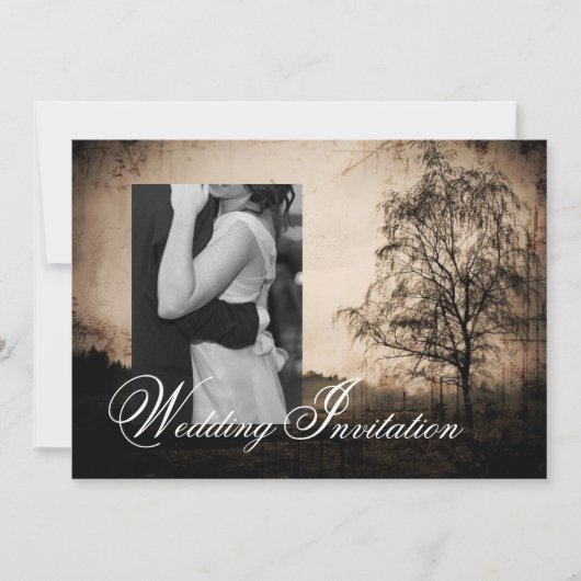 ヴィンテージ ウェスタン ラスティック カントリー ウェディング 招待状 (正面)