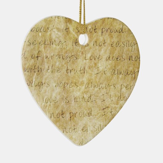 ヴィンテージ・ウェディングの愛は忍耐強い セラミックオーナメント (右)