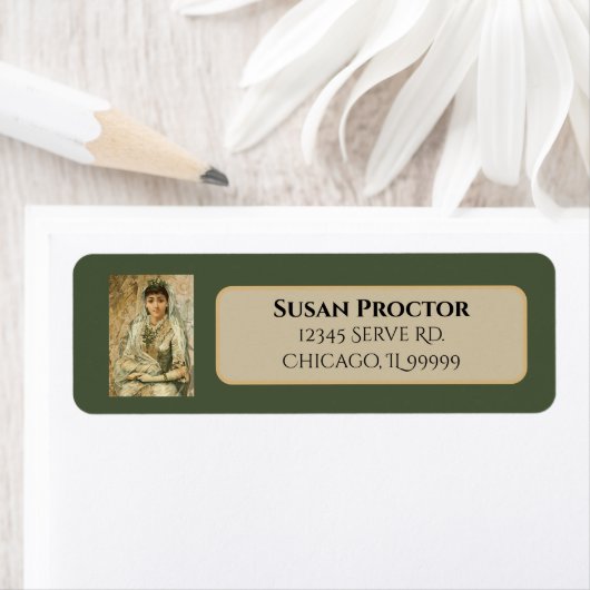 ヴィンテージ ウェディングデイの花嫁がヴェールで差出人住所 ラベル (インサイチュ)