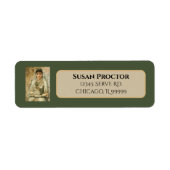 ヴィンテージ ウェディングデイの花嫁がヴェールで差出人住所 ラベル (正面)