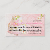 ヴィンテージ、ウェディングプランナー+ケーキ+フィドーラダマスク 名刺 (裏面)