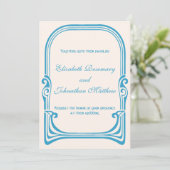 ヴィンテージ ウェディング アールヌーヴォー スタイルの孔雀 招待状 (スタンド正面)