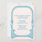 ヴィンテージ ウェディング アールヌーヴォー スタイルの孔雀 招待状 (裏面)