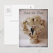 ヴィンテージ ウェディング ケーキ トッパー ポストカード (正面/裏面)