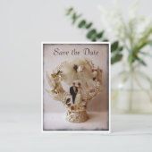 ヴィンテージ ウェディング ケーキ トッパー ポストカード (スタンド正面)