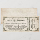 ヴィンテージ ウェディング シャワー チケット ご招待状 I 招待状 (正面/裏面)
