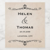 ヴィンテージ ウェディング フード＆ドリンク ラベル セット (シングルラベル)