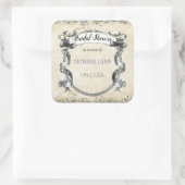 ヴィンテージ ウェディング ブライダルシャワー ギフトタグ スクエアシール (バッグ)