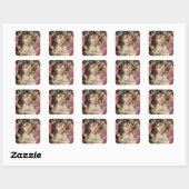 ヴィンテージ ウェディング ブライド グルーム 新婚 カット ケーキ スクエアシール (シート)