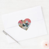 ヴィンテージ ウェディング 新婚カップル、花婿が花嫁を抱える ハートシール (封筒)