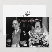 ヴィンテージ・ウェディング - 私たちの幸せな日! 招待状 (正面/裏面)