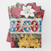 ヴィンテージ ウェルカム フラワー ハウスウォーミング パーティー ラッピングペーパーシート (インサイチュ)