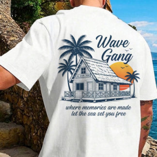 ヴィンテージ・ウェーブ・ギャング・キャビン・ビーチTシャツ | 思い出は永遠に Tシャツ
