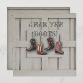 ヴィンテージ ウエスタン カントリー カウボーイ ウェディング 招待状 (正面/裏面)