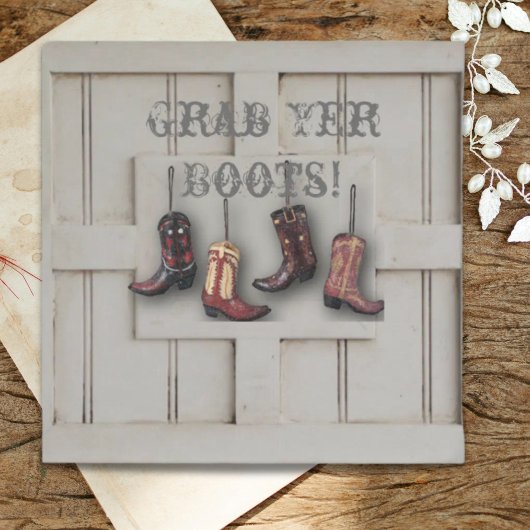 ヴィンテージ ウエスタン カントリー カウボーイ ウェディング 招待状