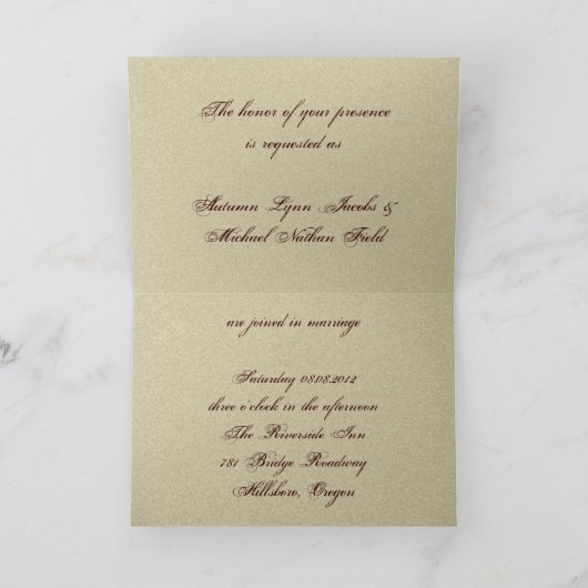 ヴィンテージ ウエスタン カントリー カウボーイ ウェディング 招待状 (内部)