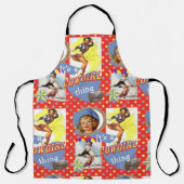 ヴィンテージ・ウエスタン・ガールズ・イット・ア・女性のカーボーイ  エプロン (正面)