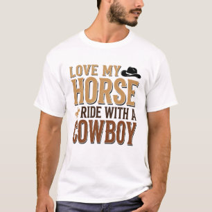 ヴィンテージ ウエスタン ホースとカウボーイの引用Tシャツ デザイン Tシャツ