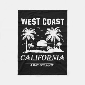 ヴィンテージ ウエストコースト カリフォルニア ビーチ サマー グラフィック フリースブランケット