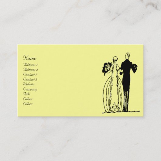 ヴィンテージ·ウエディング·カップル 名刺 (正面)