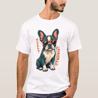ヴィンテージ ウォーク 考えてみるよ フレンチブルドッグ楽しい Tシャツ
