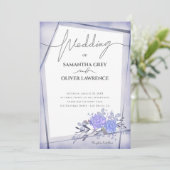 ヴィンテージ ウォーターカラー フラワー ウェディング 招待状 (スタンド正面)