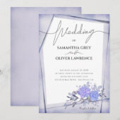 ヴィンテージ ウォーターカラー フラワー ウェディング 招待状 (正面/裏面)