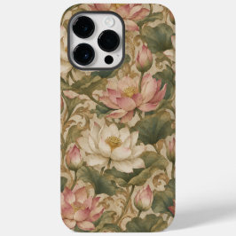 ヴィンテージ ウォーター ロータス ボタニカル フラワー柄 Case-Mate iPhone 14 PRO MAXケース