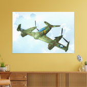 ヴィンテージ・ウォーバード飛行・軍用航空アート キャンバスプリント (インサイチュ (リビング))