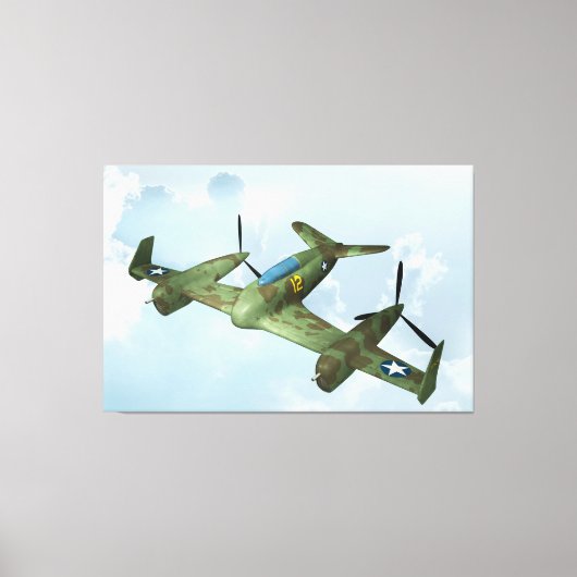 ヴィンテージ・ウォーバード飛行・軍用航空アート キャンバスプリント (正面)