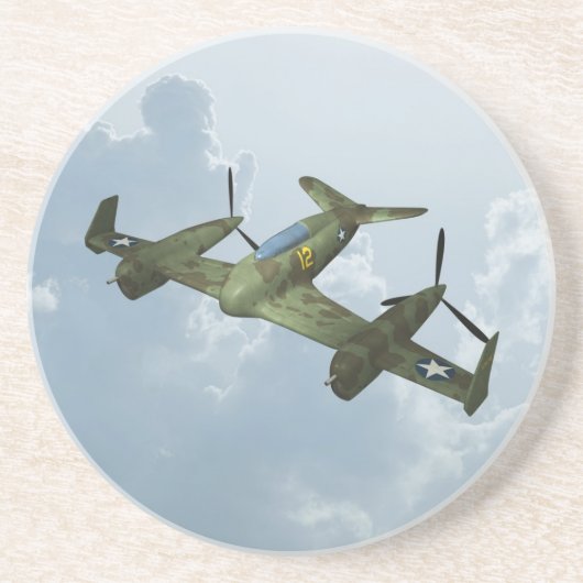 ヴィンテージ・ウォーバード飛行・軍用航空アート コースター (正面)