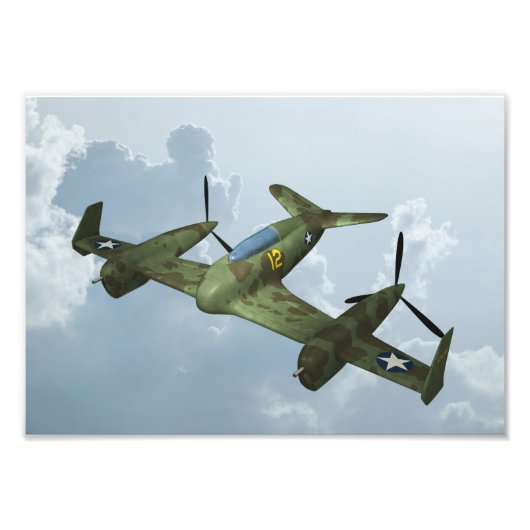 ヴィンテージ・ウォーバード飛行・軍用航空アート フォトプリント (正面)